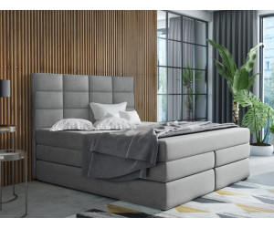 Boxspringbett 200x200 cm, Doppelbett mit elegantem Kopfteil, Bett für Dachschräge, Farbvarianten, MAGNUS 10B