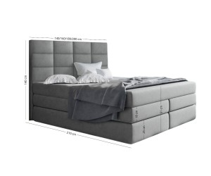 MAGNUS 10B Boxspringbett 200x200 cm, Doppelbett mit elegantem Kopfteil, Farbvarianten