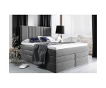 Modernes Kontinentalbett 160x200 cm, Doppelbett mit 2 Matratzen, hohes Kopfteil, MAGNUS 22B