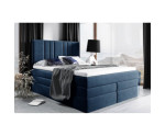 Modernes Kontinentalbett 160x200 cm, Doppelbett mit 2 Matratzen, hohes Kopfteil, MAGNUS 22B