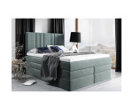 Modernes Kontinentalbett 160x200 cm, Doppelbett mit 2 Matratzen, hohes Kopfteil, MAGNUS 22B