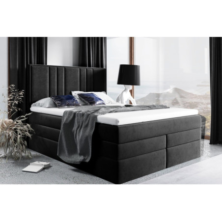 Doppelbett 180x200 cm, Boxspringbett mit 2 Matratzen, 2 Bettkästen, niedriges Kopfteil auf Wunsch, MAGNUS 22B