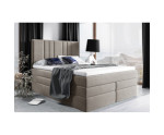 Kontinentalbett 200x200 cm, komfortables Ehebett mit 2 Matratzen, elegantes Kopfteil auch für Dachschräge, MAGNUS 22B