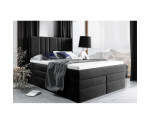 Kontinentalbett 200x200 cm, komfortables Ehebett mit 2 Matratzen, elegantes Kopfteil auch für Dachschräge, MAGNUS 22B