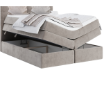 Kontinentalbett 200x200 cm, komfortables Ehebett mit 2 Matratzen, elegantes Kopfteil auch für Dachschräge, MAGNUS 22B