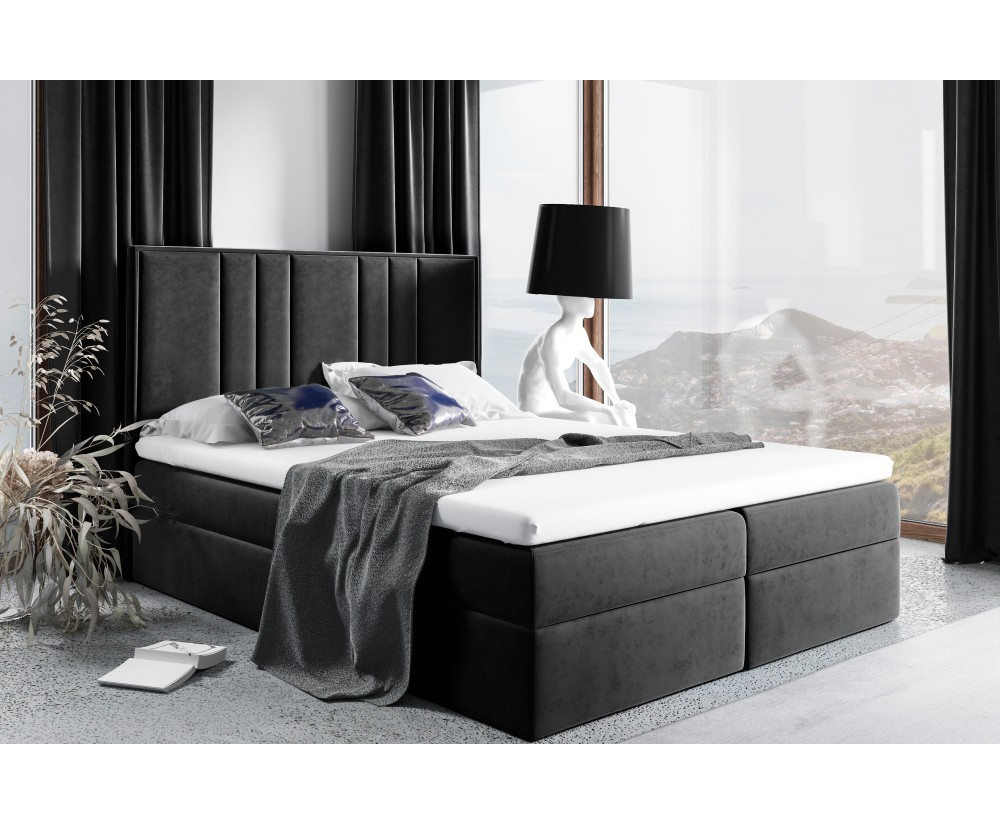Doppelbett 160x200 cm, Kontinentalbett mit 2 Bettkästen, Matratze zur Auswahl, Bett für Dachschräge, MAGNUS 22A