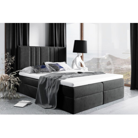 Doppelbett 160x200 cm, Kontinentalbett mit 2 Bettkästen, Matratze zur Auswahl, Bett für Dachschräge, MAGNUS 22A