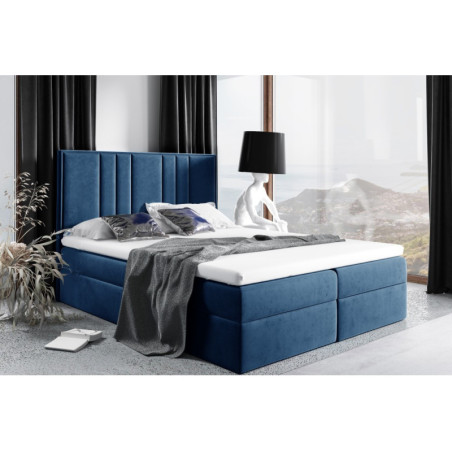 Elegantes Ehebett 180x200 cm, Kontinentalbett mit 2 Bettkästen, Matratze zur Auswahl, niedriges Kopfteil auf Wunsch, MAGNUS 22A