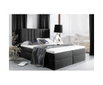 Kontinentalbett 200x200 cm, Doppelbett mit elegantem Kopfteil auch für Dachschräge, Matratze zur Auswahl, MAGNUS 22A