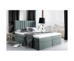 Kontinentalbett 200x200 cm, Doppelbett mit elegantem Kopfteil auch für Dachschräge, Matratze zur Auswahl, MAGNUS 22A