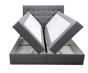 Kontinentalbett 200x200 cm, Doppelbett mit elegantem Kopfteil auch für Dachschräge, Matratze zur Auswahl, MAGNUS 22A