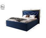 Doppelbett 160x200 cm, Ehebett, Hotelbett, Kopfteil mit goldfarbener Zierleiste, LIBIA