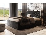 Ehebett 180x200 cm, Polsterbett, Doppelbett mit Lattenrost und elegantem Kopfteil, LIBIA