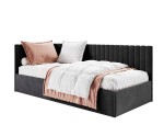 Einzelbett 120x200 cm für Jugendliche, Polsterbett mit Bettkasten, universal, BRUNO SM 02