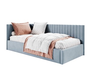 BRUNO SM 02 Einzelbett 120x200 cm für Jugendliche, Polsterbett mit Bettkasten, universal