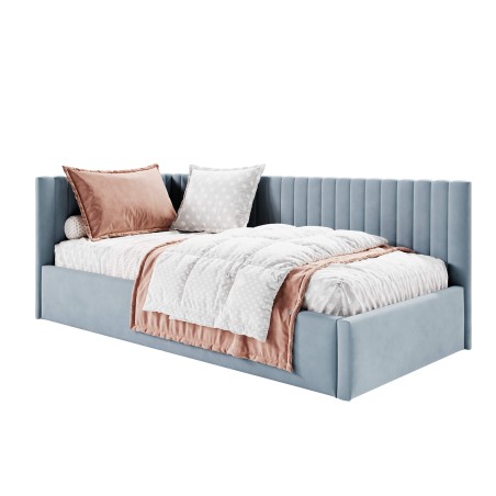 BRUNO SM 02 Einzelbett 120x200 cm für Jugendliche, Polsterbett mit Bettkasten, universal