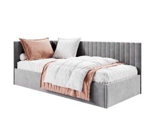 BRUNO SM 02 Polsterbett 100x200 cm mit Bettkasten, Lattenrost mit Metallrahmen, universal