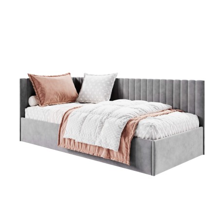 BRUNO SM 02 Polsterbett 100x200 cm mit Bettkasten, Lattenrost mit Metallrahmen, universal