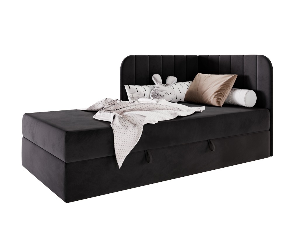 Boxspringbett 100x200 cm mit BONELL-Matratze, Eckbett, Jugendbett KEVIN 2M