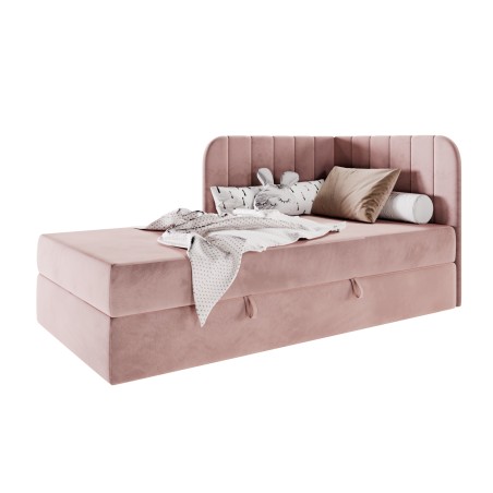 KEVIN 2M Boxspringbett 100x200 cm mit BONELL-Matratze, Eckbett, Jugendbett