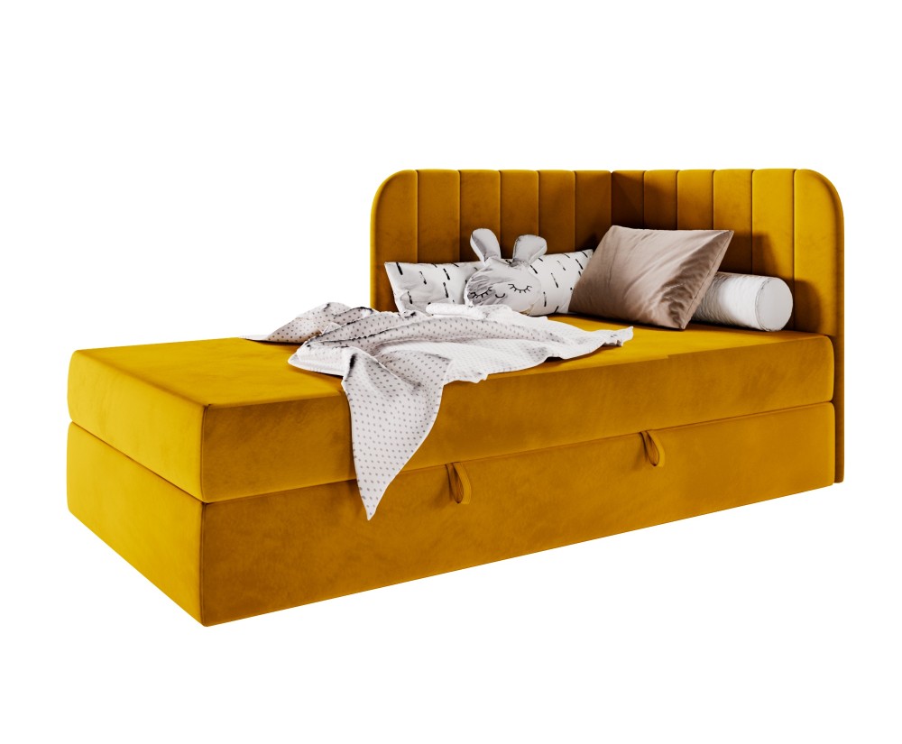 Kontinentalbett 90x200 cm mit BONELL-Matratze, Eckbett, Jugendbett KEVIN 2M