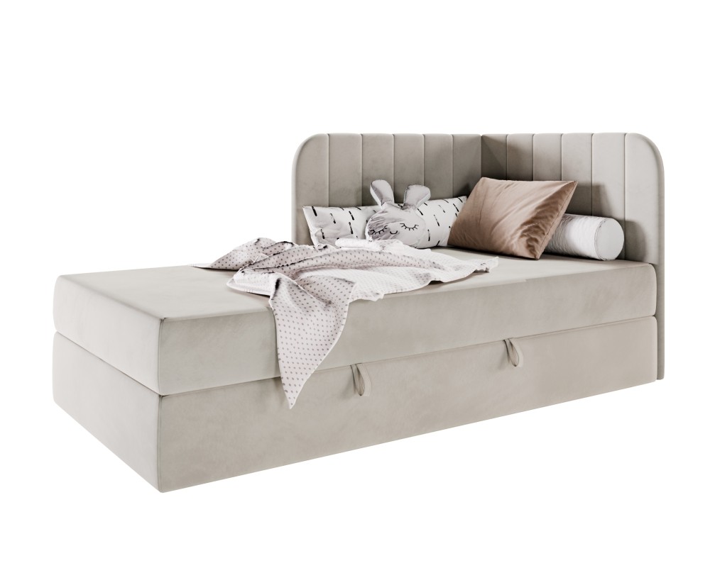 Kontinentalbett 90x200 cm mit BONELL-Matratze, Eckbett, Jugendbett KEVIN 2M