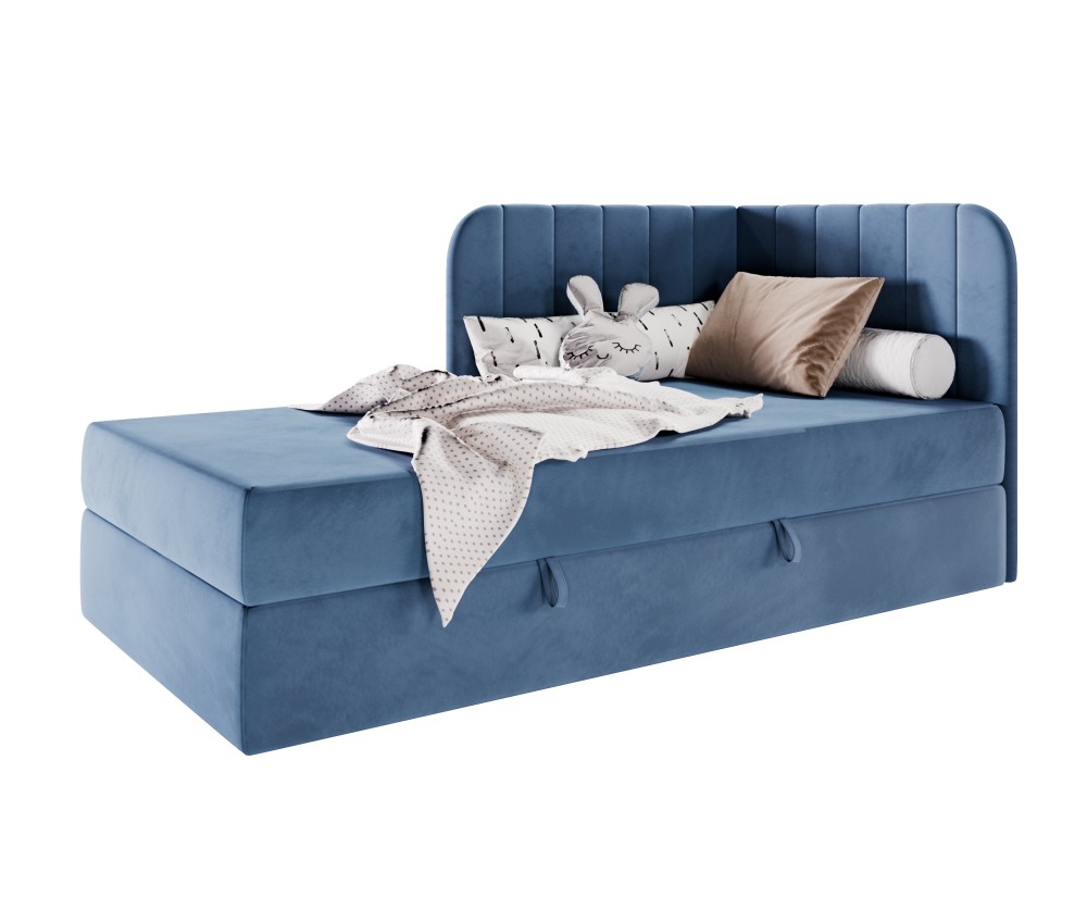 Kontinentalbett 90x200 cm mit BONELL-Matratze, Eckbett, Jugendbett KEVIN 2M