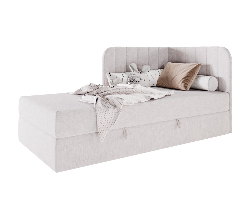 Kontinentalbett 90x200 cm mit BONELL-Matratze, Eckbett, Jugendbett KEVIN 2M