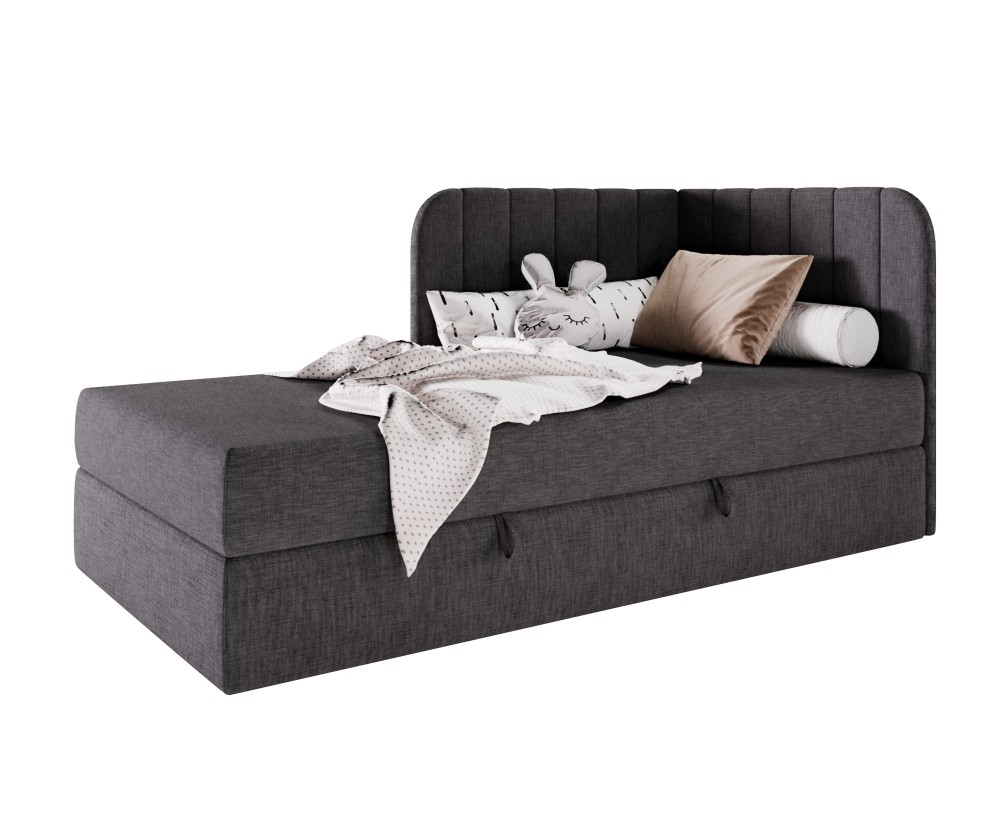 Kontinentalbett 90x200 cm mit BONELL-Matratze, Eckbett, Jugendbett KEVIN 2M