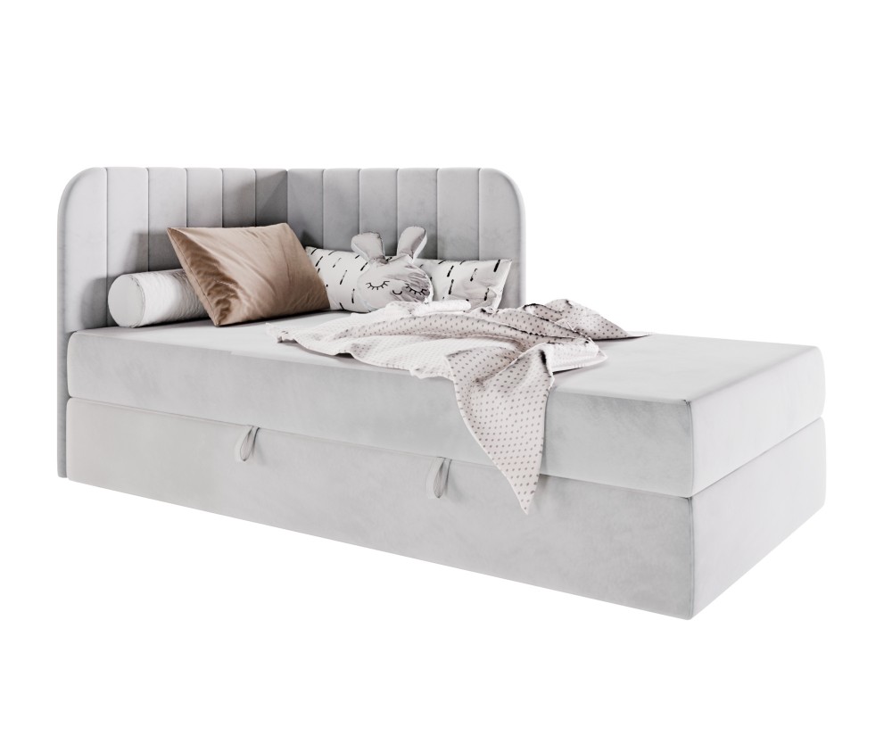 KEVIN 2M Einzelbett 80x200 cm mit BONELL-Matratze, Eckbett, Jugendbett