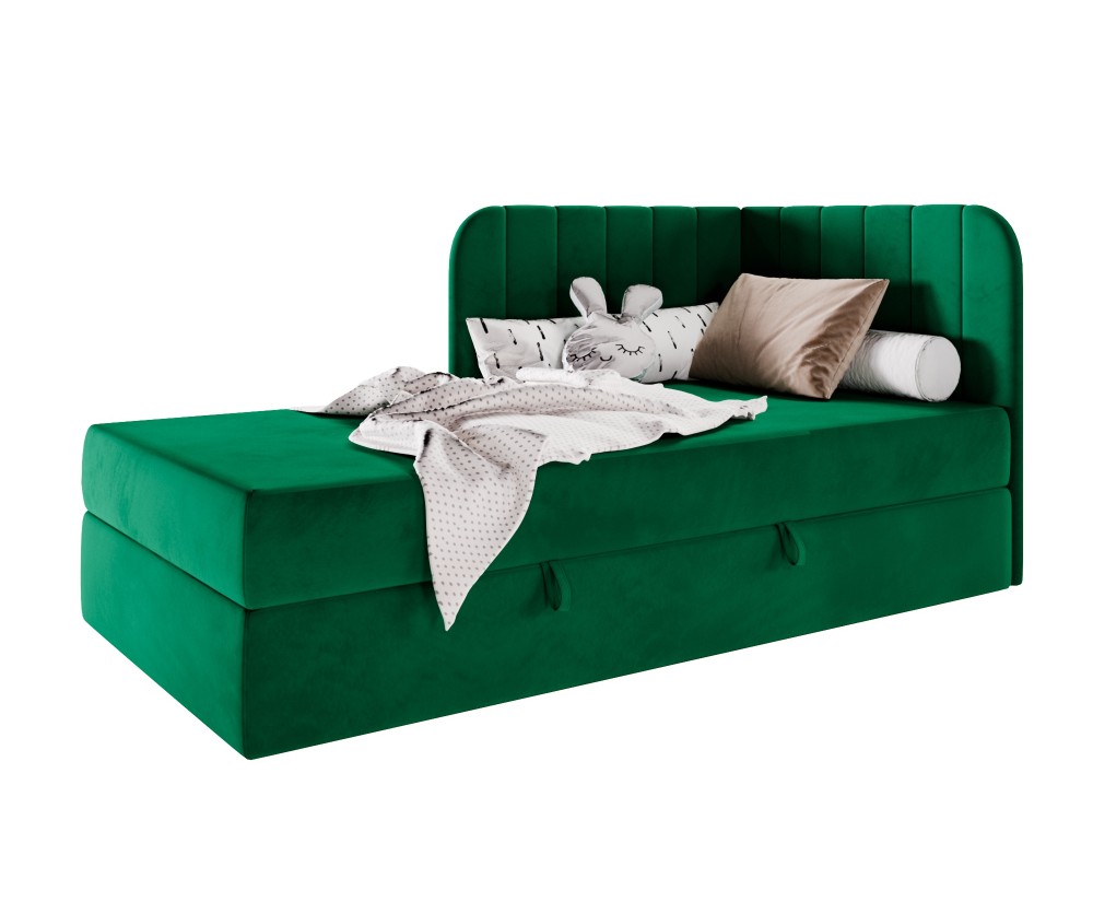 Kinderbett 80x180 cm mit BONELL-Matratze, Eckbett, Jugendbett KEVIN 2M