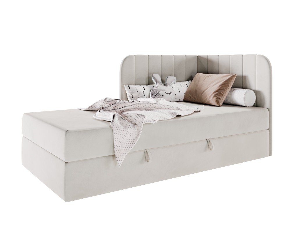Kinderbett 80x180 cm mit BONELL-Matratze, Eckbett, Jugendbett KEVIN 2M