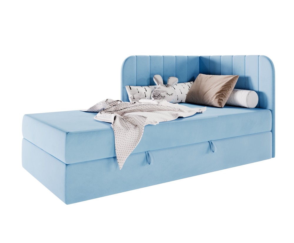 Kinderbett 80x180 cm mit BONELL-Matratze, Eckbett, Jugendbett KEVIN 2M