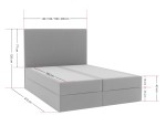 Kontinentalbett 200x200 cm, Doppelbett mit elegantem Kopfteil auch für Dachschräge, Matratze zur Auswahl, MAGNUS 22A