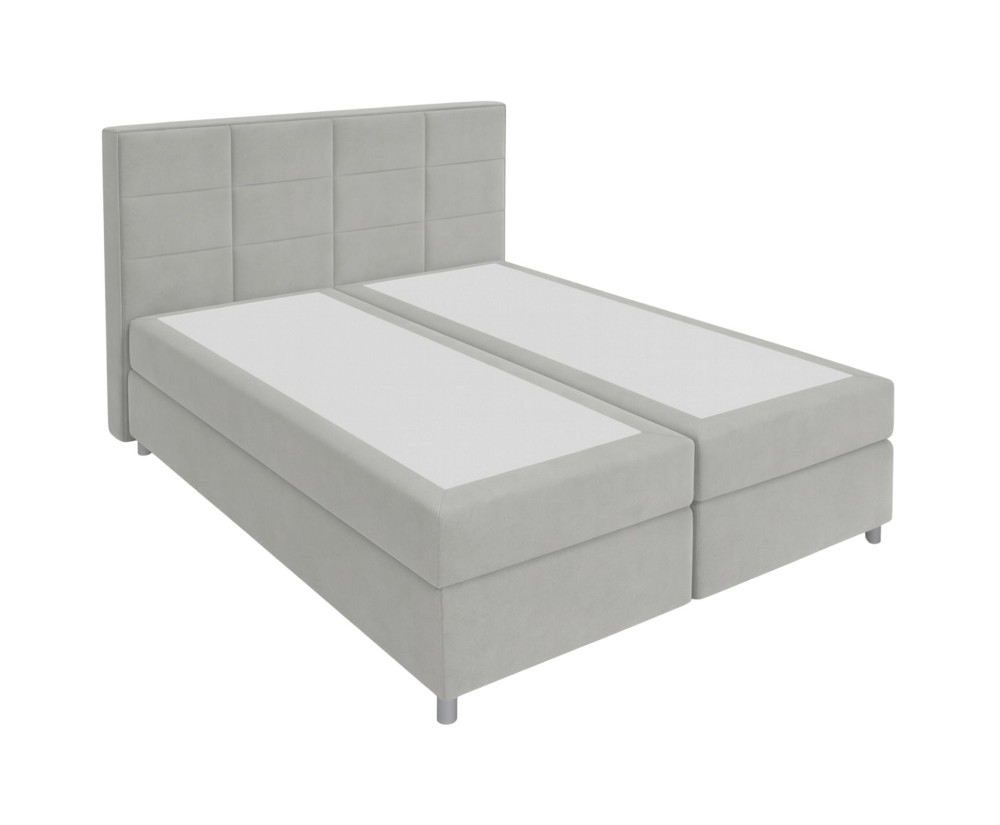 Boxspringbett in Überlänge 180x220 cm für Dachschräge, großes Ehebett mit Bettkasten, verchromte Füße, MEROO 5M Boxspringbett in Überlänge 180x220 cm für Dachschräge, großes Ehebett mit Bettkasten, verchromte Füße, MEROO 5M