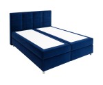 Boxspringbett in Überlänge 180x220 cm für Dachschräge, großes Ehebett mit Bettkasten, verchromte Füße, MEROO 5M