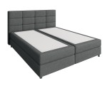Boxspringbett in Überlänge 180x220 cm für Dachschräge, großes Ehebett mit Bettkasten, verchromte Füße, MEROO 5M