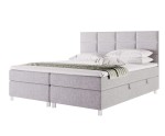 Boxspringbett 180x220 cm, großes Ehebett mit Bettkasten, verchromte Füße, MEROO 5M Boxspringbett 180x220 cm, großes Ehebett mit Bettkasten, verchromte Füße, MEROO 5M