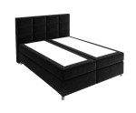 Kontinentalbett 200x220 cm, großes Ehebett mit Bettkasten, verchromte Füße, niedriges Kopfteil auf Wunsch, MEROO 5M