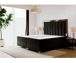 Boxspringbett 180x220 cm für Appartment, Ehebett, Hotelbett, hohes Kopfteil mit goldenen Zierleisten, BAHAMA 1M Boxspringbett 180x220 cm für Appartment, Ehebett, Hotelbett, hohes Kopfteil mit goldenen Zierleisten, BAHAMA 1M