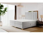 Exklusives Doppelbett 200x220 cm in Überlänge für Schlafzimmer, Hotelbett, eleganter Stoff Magic Velvet, Ehebett BAHAMA 1M