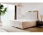Exklusives Doppelbett 200x220 cm in Überlänge für Schlafzimmer, Hotelbett, eleganter Stoff Magic Velvet, Ehebett BAHAMA 1M