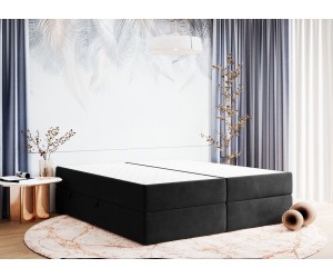 Bequemes langes Bett 180x220 cm mit Matratze, Schlafzimmerbett in Überlänge ohne Kopfteil für Dachschräge, LUXOR 1M