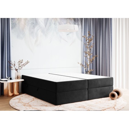 Bequemes langes Bett 180x220 cm, Doppelbett mit Matratze, Hotelbett, ohne Kopfteil, LUXOR 1M