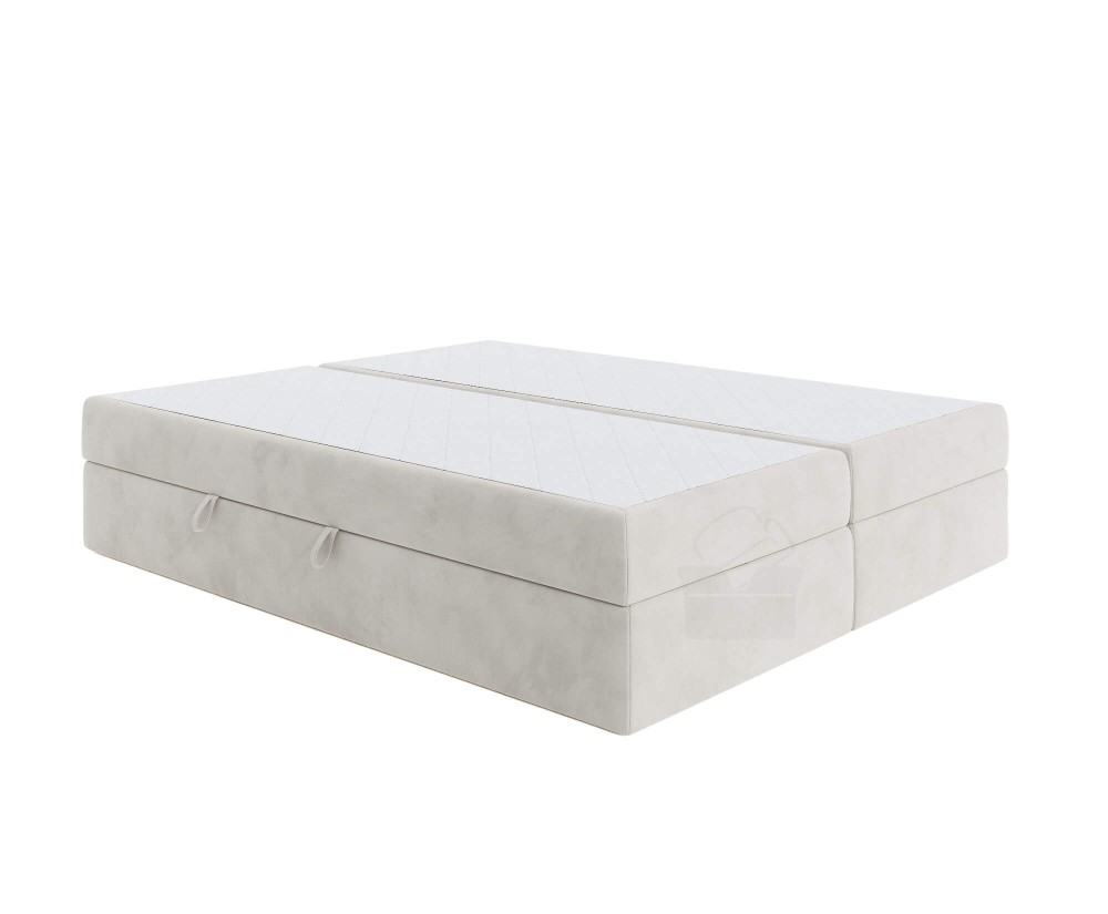 Premium-Bett in Komfortgröße 200x220 cm, Doppelbett mit Matratze, Hotelbett, ohne Kopfteil, LUXOR 1M
