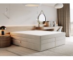 Boxspringbett 180x200 cm, Doppelbett mit 2 Matratzen, Hotelbett, ohne Kopfteil, LUXOR 1K