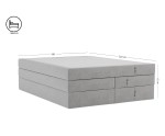 PREMIUM-Bett in Extragröße 200x220 cm, Doppelbett mit 2 Matratzen, Hotelbett, ohne Kopfteil, LUXOR 1K
