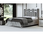 Bequemes PREMIUM-Bett in Extragröße 200x220 cm, Ehebett, Hotelbett, hohes Kopfteil mit Zierleisten, BERLIN 1M