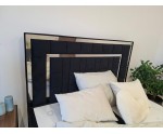 Bequemes PREMIUM-Bett in Extragröße 200x220 cm, Ehebett, Hotelbett, hohes Kopfteil mit Zierleisten, BERLIN 1M