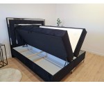 Bequemes PREMIUM-Bett in Extragröße 200x220 cm, Ehebett, Hotelbett, hohes Kopfteil mit Zierleisten, BERLIN 1M